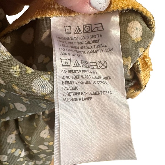 Sleeveless Mustard Yellow‎ Floral Tiered Tank Top Casual Everyday Stylish - Picture 5 of 7